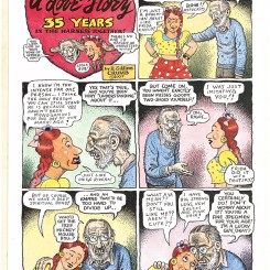 Aline Kominsky-Crumb and R. Crumb, A Love Story: 35 Years in the Harness Together!, page 1, 2007, Colored copies, 2 pages, Page 1: 13 7/8 x 10 inches (35.2 x 25.4 cm), Courtesy of the artists