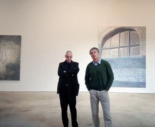 Luc Tuymans and David Zwirner at the 2013 opening of “The Summer Is Over” at David Zwirner, New York