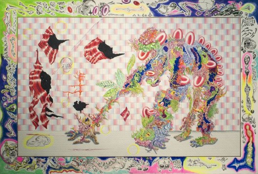 Hasanul Isyraf Idris, “Parallax Bath”, pencil, color pencil, ink and watercolor, 91.5cm x 61cm, , 2016 (Courtesy the artist and Richard Koh Fine Art, Kuala Lumpur)