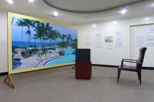 朱建林,《成就》,装置,《好景不常在》展览现场,2016(鸣谢:艺术家和比利安娜)/ Zhu Jianlin, “Achievement Project”, Site Specifc installation, “You won’t be young forever” exhibition view, October 2016