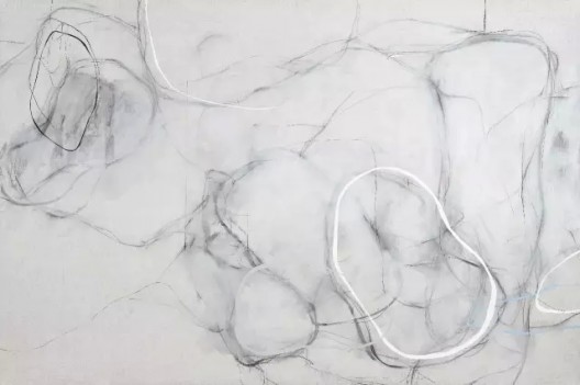 《线 - 白影》/ Lines - White Shadow 综合材料/ Mixed media on canvas 200 × 300 cm 2016 