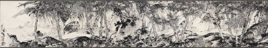 郑力，《万壑松风图卷》，水墨 纸本，36 x 196 cm，2010（图片由艺术家及汉雅轩提供） ZHENG Li, 