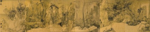 郑力，《狮子林》，水墨 金笺，41 x 189 cm，2014（图片由艺术家及汉雅轩提供） ZHENG Li, 