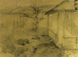 郑力，《拙政园》，水墨 金笺，38 x 45.5 cm，2008（图片由艺术家及汉雅轩提供）
ZHENG Li, "The Humble Administrator's Garden (Zhuozheng Yuan)", Ink on Gold Paper, 38 x 45.5 cm, 2011 (Image Courtesy of the Artist and Hanart TZ Gallery)