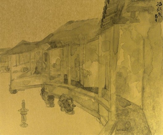 郑力，《拙政园》，水墨 金笺，38 x 45.5 cm，2011（图片由艺术家及汉雅轩提供） ZHENG Li, 
