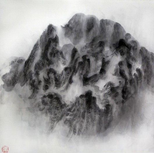 徐龙森,《云图之一》,水墨纸本,122 x 122 cm,2015(图片由艺术家提供) XU Longsen, “Cloud Series No. 1”, Ink on Paper, 122 x 122 cm, 2015 (Image Courtesy of the Artist)