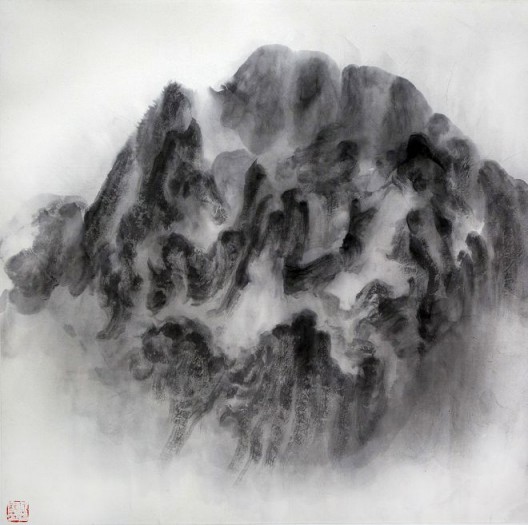 徐龙森，《云图之一》，水墨纸本，122 x 122 cm，2015（图片由艺术家提供） XU Longsen, “Cloud Series No. 1”, Ink on Paper, 122 x 122 cm, 2015 (Image Courtesy of the Artist)