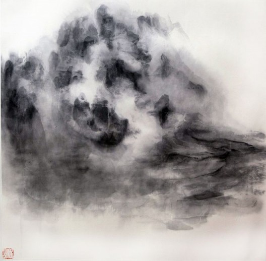 徐龙森,《云图之二》,水墨纸本,122 x 122 cm,2015(图片由艺术家提供) XU Longsen, “Cloud Series No. 2”, Ink on Paper, 122 x 122 cm, 2015 (Image Courtesy of the Artist)