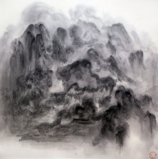 徐龙森，《云图之五》，水墨纸本，122 x 122 cm，2015（图片由艺术家提供） XU Longsen, “Cloud Series No. 5”, Ink on Paper, 122 x 122 cm, 2015 (Image Courtesy of the Artist)