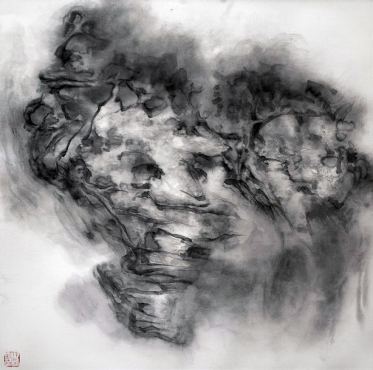 徐龙森，《云图之七》，水墨纸本，122 x 122 cm，2015（图片由艺术家提供） XU Longsen, “Cloud Series No. 7”, Ink on Paper, 122 x 122 cm, 2015 (Image Courtesy of the Artist)