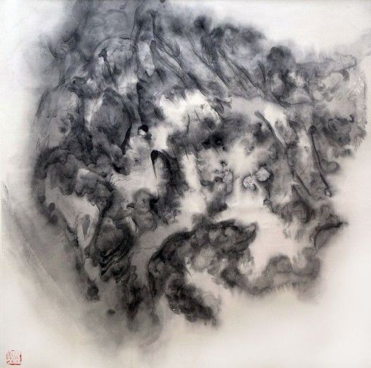 徐龙森，《云图之八》，水墨纸本，122 x 122 cm，2015（图片由艺术家提供） XU Longsen, “Cloud Series No. 8”, Ink on Paper, 122 x 122 cm, 2015 (Image Courtesy of the Artist)