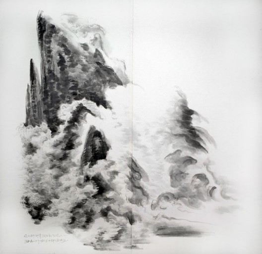 徐龙森，《杜甫诗意图之一》，水墨纸本，150 x 147 cm，2010（图片由艺术家提供） XU Longsen, “Poetic Spirit of Du Fu No. 1”, Ink on Paper, 150 x 147 cm, 2010 (Image Courtesy of the Artist)