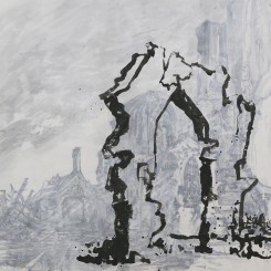 Yang Jiechang 楊詰蒼, Arc de Triomphe 1914-2014, 2014,  ink and acrylic on paper, mounted on canvas, 152 x 191cm (image courtesy the artist)