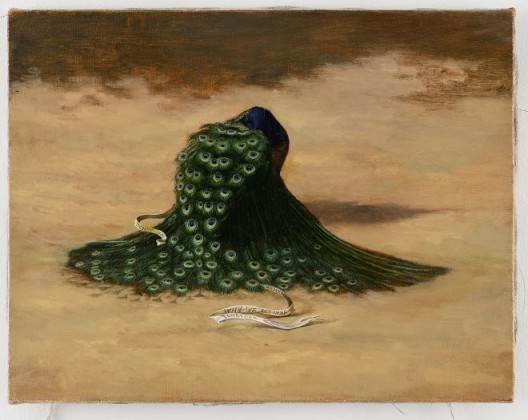 陈敬元，《The Eyes of Peacock》，油彩．画布，40 x 31.5 cm  Chen Ching-Yuan, “The Eyes of Peacock”, Oil on canvas , 40 x 31.5 cm , 2017 
