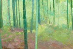 《竹林深深》，布面油画，150X600cm