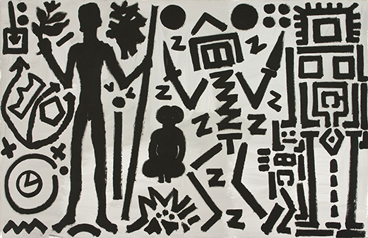 Welt des Adlers IV (World of the Eagle IV), 1981. Acrylic on canvas, 70 3/4 x 110 1/4 inches (180 x 280 cm). 