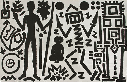 Welt des Adlers IV (World of the Eagle IV), 1981. Acrylic on canvas, 70 3/4 x 110 1/4 inches (180 x 280 cm).