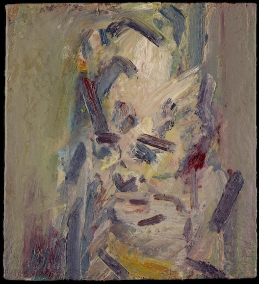 Head of Catherine Lampert, 2015, oil on board, 56.5 x 51.4 cm.; 22¼ x 20¼ in. Copyright Frank Auerbach, Courtesy Marlborough Fine Art