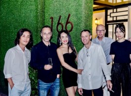 Shi Yong, Lorenz Helbling, Lingling and Andrew, Arthur Solway at opening of 166 Art Space