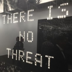 Robert Longo "Untitled (No Threat)" (detail) (image courtesy the artist and Metro Pictures, New York, photo Chris Moore)