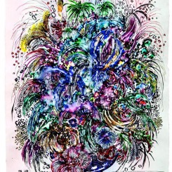 Sun Xun
Gorgeous and Flourishing 繁丽
2018
Light box, luminous agent, watercolour on luminous paper
79.5 x 59.5cm