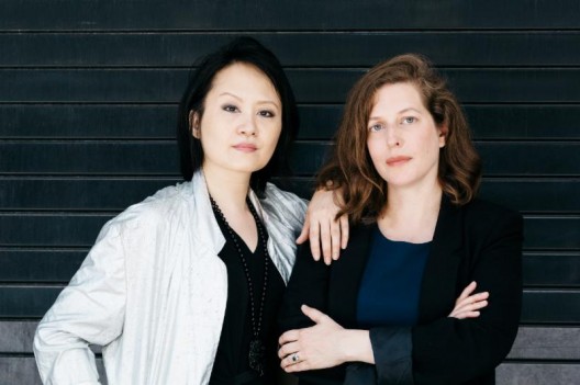 Forever & Today curators and writers Ingrid Pui Yee Chu (Hong Kong) and Savannah Gorton (Copenhagen/New York). Photo by Helga Traxler.
