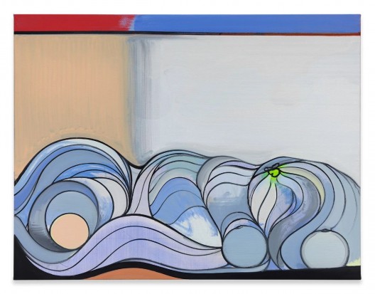托马斯·塞比茨，《纸浆》，130 x 170 cm，布面油画，乙烯，彩色马克笔，2017 THOMAS SCHEIBITZ, Pulp, Oil, Vinyl, Pigment Marker on Canvas, 130x170cm, 2017