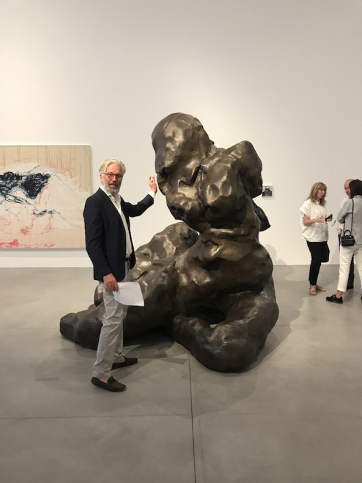 Jens next to a sculpture by Tracey Emin, France 2017