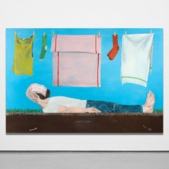 Michael Hilsman, 'M.' With Laundry, 2018 - Oil on linen - 96 x 64 inches ; 243,8 x 162,6 cm - Photo: Matt Kroening - Courtesy of the Artist and Almine Rech © Michael Hilsman