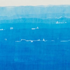 Melisma, Watercolor on Chan-Yi Xuan paper, 94 x 171 cm (37 x 67 1/4 in), 2018
《韵律》, 蝉翼宣、水彩, 94 x 171 cm