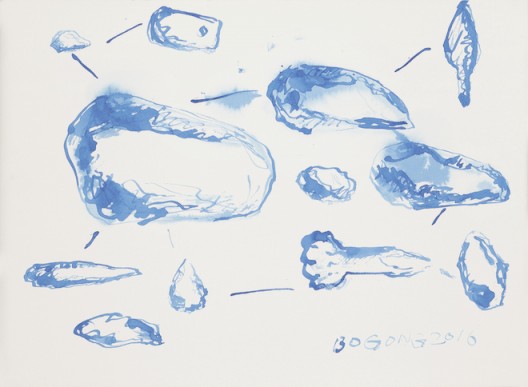 于伯公,绘画笔记,2016年,水彩。作品由艺术家及魔金石空间提供。 Yu Bogong, Drawing Notes, 2016, Water colour. Courtesy the artist and Magician Space, Beijing.