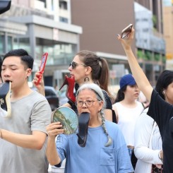 Let’s Walk, 2018 is a public participatory performance by Amanda Heng presented at the M1 Singapore Fringe Festival 2018: Let’s Walk. Image courtesy of the artist.