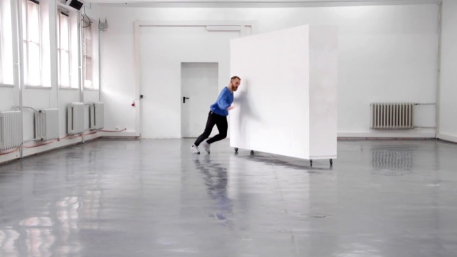 Film still from performance and video. Featuring dancer / actor Búi Rouch (HD video, sound, 6:54 min.)