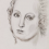 马歇尔·雷斯，《拉斐尔 Villa Borghese 的临摹》， 纸上木炭，40 × 32 cm，1988Martial Raysse, "Copie d'après Raphael Villa Borghese", charcoal on paper,  40 × 32 cm, 1988