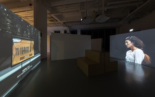 Shen Xin, Provocation of the Nightingale 2017 Four-channel video installation (colour, sound) 53 min. M+, Hong Kong. Gift of Wang Bing, 2018 Installation view, 2019. Image: Winnie Yeung @ iMAGE28 Courtesy of M+, Hong Kong