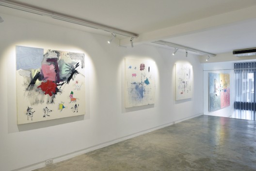 Installation view (second floor) of Will Thurman ‘Life Paintings, Volume 1: 2015-2020’ (image courtesy the artist and Galerie Quyhn)