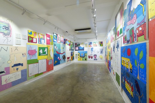 Reverse installation view (third floor) of Will Thurman ‘Life Paintings, Volume 1: 2015-2020’ (image courtesy the artist and Galerie Quyhn)
