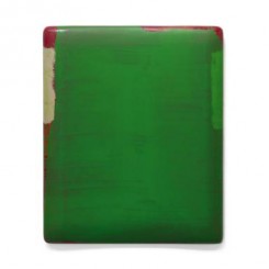 Su Xiaobai, "Compendiary Green," Oil, lacquer, linen and wood, 150 x 125 x 10 cm, 2012.
蘇笑柏，“简括一缘”油彩，大漆，麻，木，150 x 125 x 10 cm。