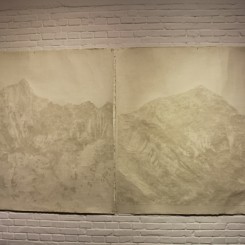 Fu Xiaotong, "Peak" (#1 and #2), handmade paper, 150 x 150 cm, 2013 付小桐，《山峰 No.1和No.2》，手工纸， 150 x 150 cm, 2013