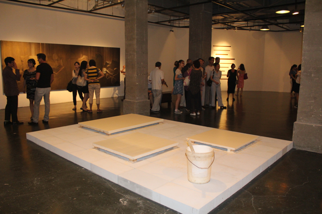Chen Yufan, “Daily Behavior,” mixed media on canvas, 240 x 300 cm, 2011 – 2012 (Photo courtesy of Sarah Harper).