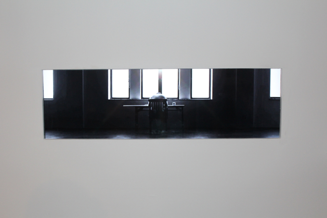 Ni Youyu, “Ruler,” wood, knife, copper wire, paint, double channel video, dimensions variable, 2012 – 2013 (Photo courtesy of Sarah Harper).