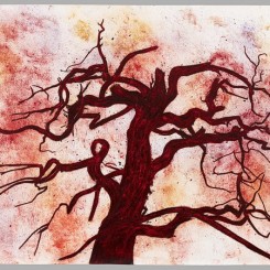 Tony Bevan,"Tree (no. 1) (PP1219)," 2012, Acrylic and charcoal on paper, 85.7 x 121.9 cm; (33 3/4 x 48 in.)
托尼 • 貝凡，《樹 1號（PP1219）》，2012，壓克力和炭粉紙本，167.6 x 247.7 厘米 (66 x 97 1/2  英寸)