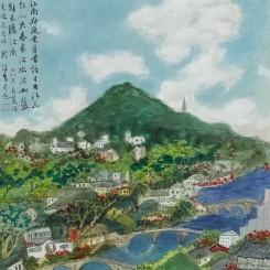 TC Lai, "Jiangnan Landscapes", Chinese ink & gouache on
silk, 69x46cm/27x18", 1998, Alisan Fine Arts賴恬昌，《绿江南》，中国丝绸水墨粉彩，69x46cm/27x18", 1998,Alisan Fine Arts