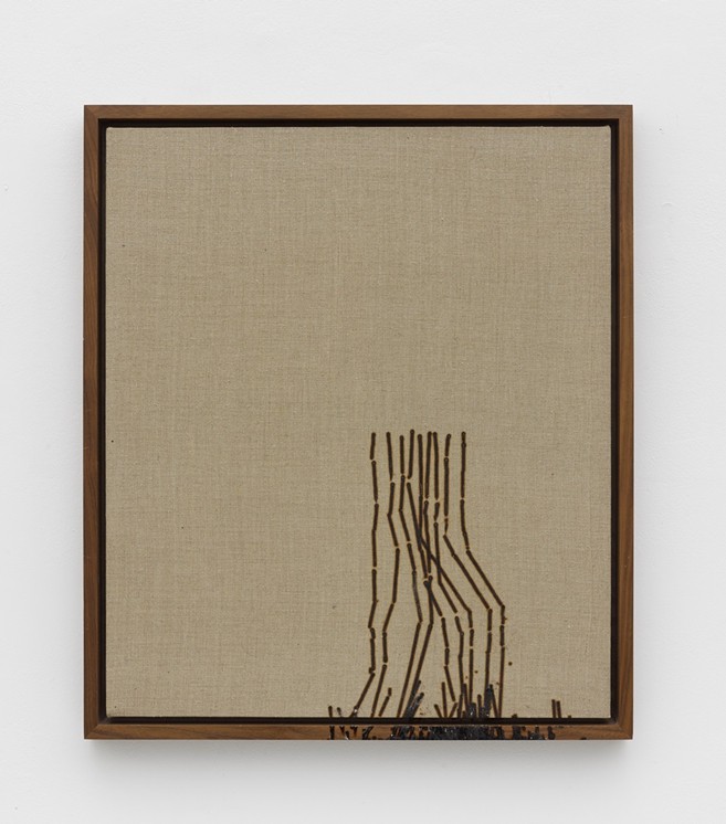 Sergej Jensen Title to be confirmed -Smaller incense painting in burnt frame 2013 (low res)