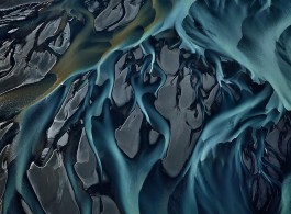 Edward Burtynsky, "Thjorsa River #1, Iceland," 2012, Chromogenic color print, 48 x 64 inches.