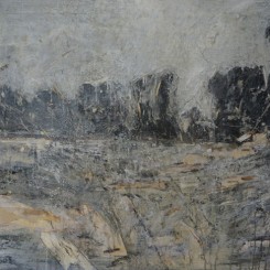 Melting Snow at L’Estaque—To Cezanne No.1, Wood Board, Oil Color, Mixed Media, 79.5×109cm, 2008埃斯塔克的残雪——致塞尚（一），木板、油彩、综合材料，79.5×109cm，2008