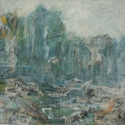 High Mountain and Flowing Water, Mixed Media on Paper, 78×108cm, 2013高山流水，纸本综合材料，78×108cm，2013