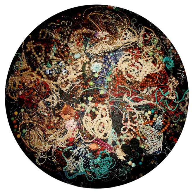 Wang Qiang rock and flower No. 2 2013, oil on canvas diameter 300 cm