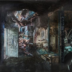 Yuan Yuan, "Welfare Hotel" (福利旅館) , Oil on linen, 380 x 270 cm (diptych),2014
(image courtesy the artist and Edouard Malingue Gallery)