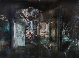 Yuan Yuan, "Welfare Hotel" (福利旅館) , Oil on linen, 380 x 270 cm (diptych),2014
(image courtesy the artist and Edouard Malingue Gallery)